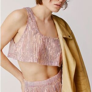 FP × EastNWestLabel Sheer Sequin Boxy Cami